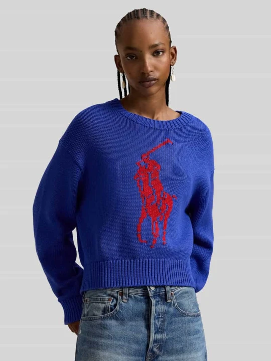 Zdjęcie produktu Regular Fit sweter dzianinowy z czystej bawełny Polo Ralph Lauren Królewski niebieski