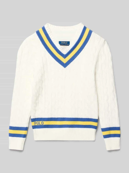 Zdjęcie produktu Sweter z dzianiny o kroju regular fit z czystej bawełny Polo Ralph Lauren Złamany biały