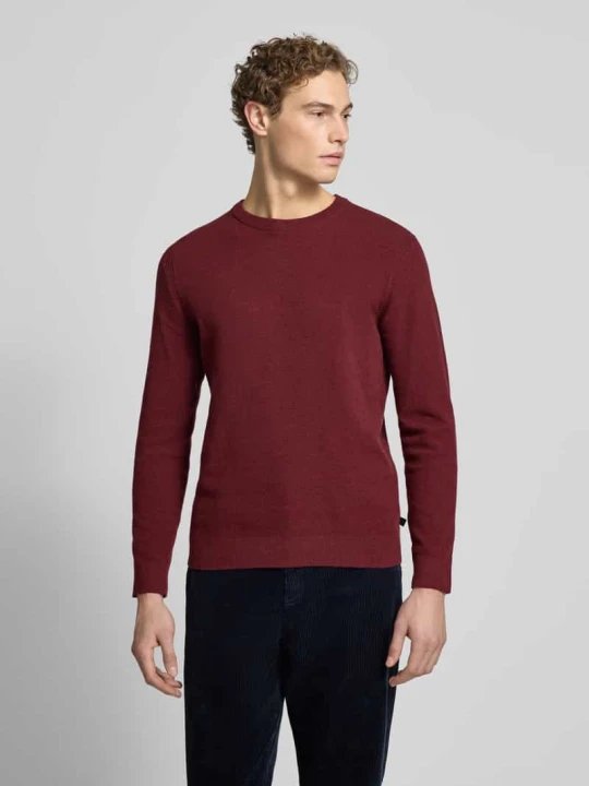 Zdjęcie produktu Sweter z dzianiny o kroju regular fit z czystej bawełny Tom Tailor Bordowy
