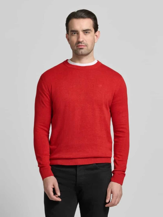 Zdjęcie produktu Regular Fit sweter dzianinowy z czystej bawełny Tom Tailor Czerwony