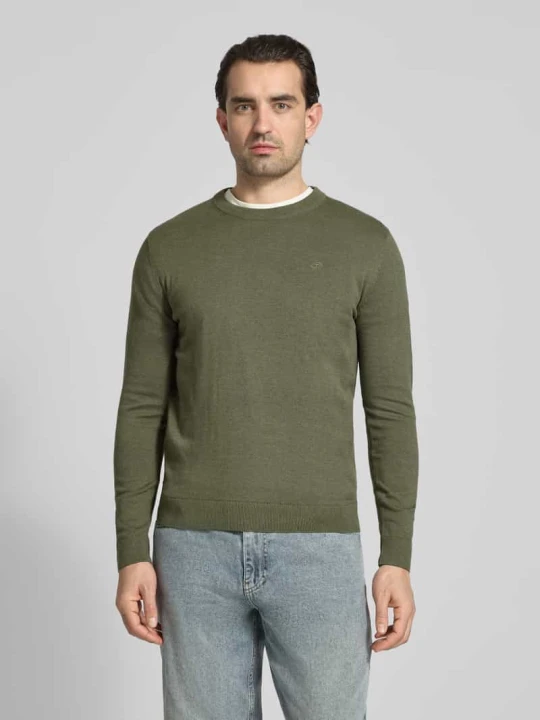 Zdjęcie produktu Regular Fit sweter dzianinowy z czystej bawełny Tom Tailor Oliwkowy