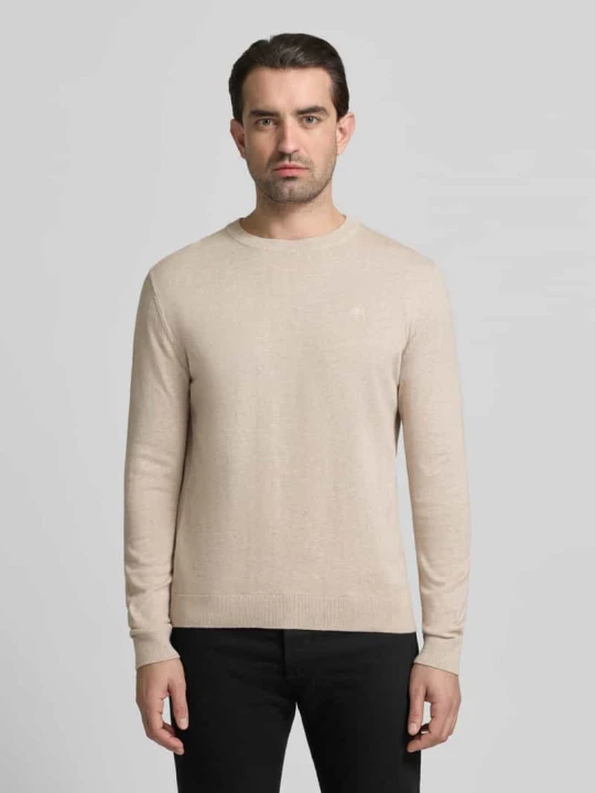 Zdjęcie produktu Regular Fit sweter dzianinowy z czystej bawełny Tom Tailor Beżowy