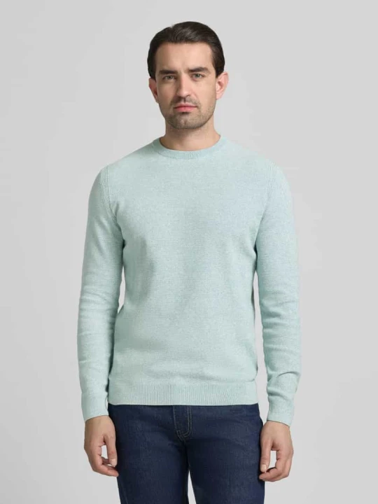 Zdjęcie produktu Regular Fit sweter dzianinowy z czystej bawełny Tom Tailor Miętowy
