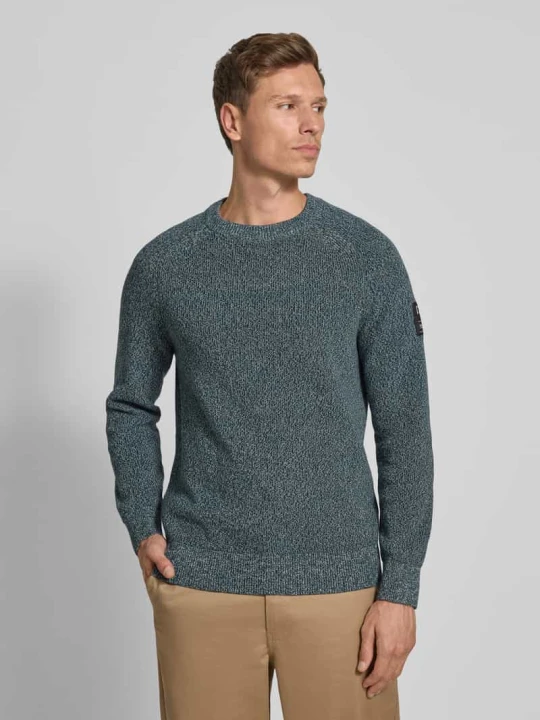 Zdjęcie produktu Sweter z dzianiny o kroju regular fit z czystej bawełny Tom Tailor Ciemnozielony melanż