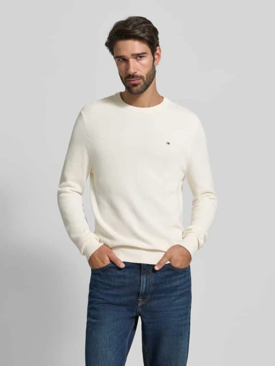 Zdjęcie produktu Sweter z dzianiny o kroju regular fit z czystej bawełny Tommy Hilfiger Écru