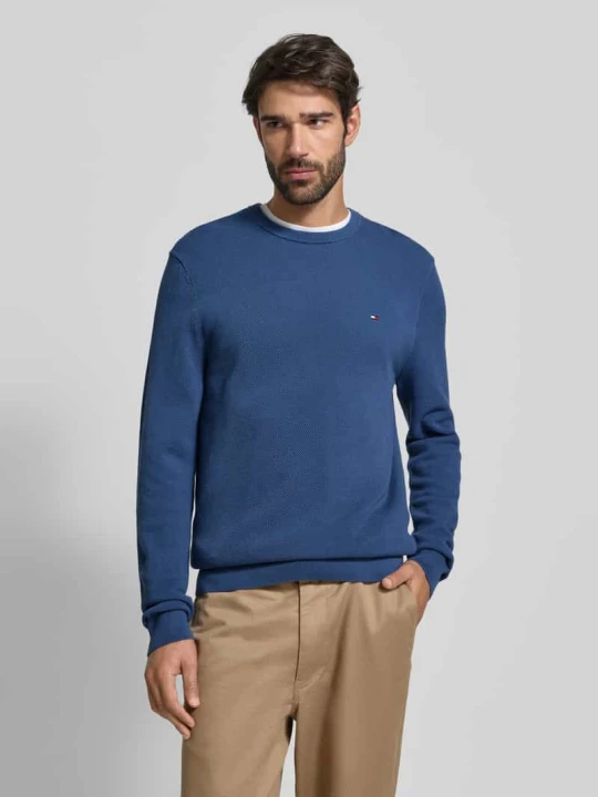 Zdjęcie produktu Sweter z dzianiny o kroju regular fit z czystej bawełny Tommy Hilfiger Jeansowy niebieski