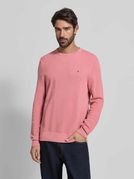 Zdjęcie produktu Sweter z dzianiny o kroju regular fit z czystej bawełny Tommy Hilfiger Brudnoróżowy