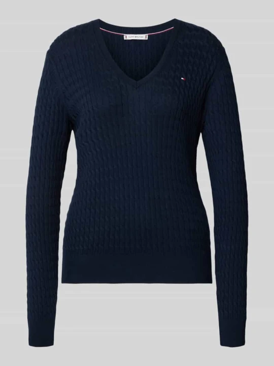 Zdjęcie produktu Sweter z dzianiny o kroju regular fit z czystej bawełny Tommy Hilfiger Granatowy