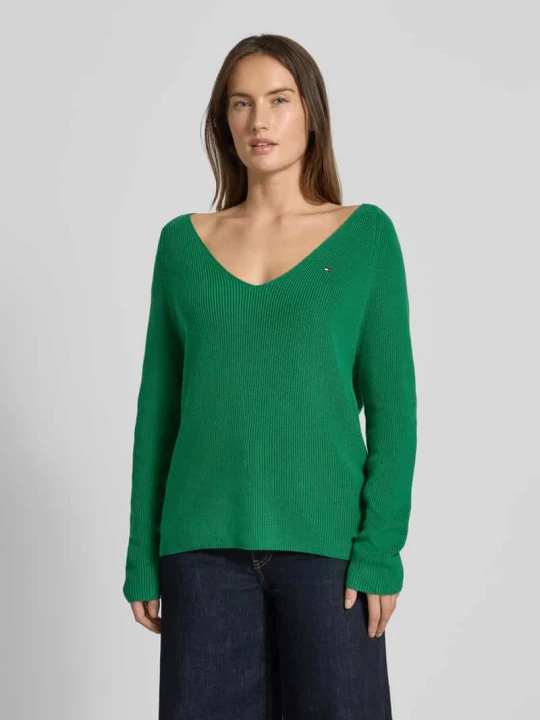 Zdjęcie produktu Sweter z dzianiny o kroju regular fit z czystej bawełny Tommy Hilfiger Ciemnozielony
