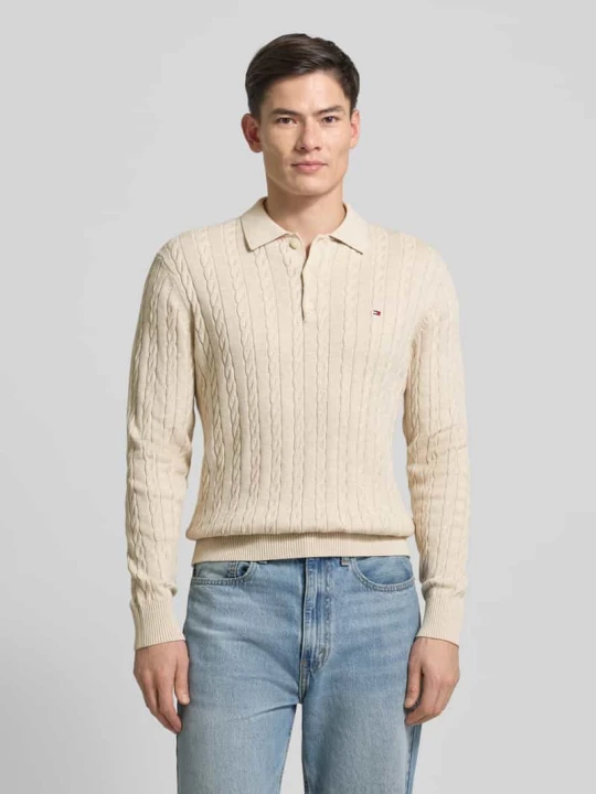 Zdjęcie produktu Regular Fit sweter dzianinowy z czystej bawełny Tommy Hilfiger Złamany biały melanż