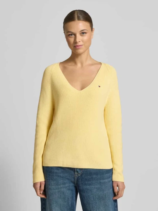 Zdjęcie produktu Sweter z dzianiny o kroju regular fit z czystej bawełny Tommy Hilfiger Jasnożółty