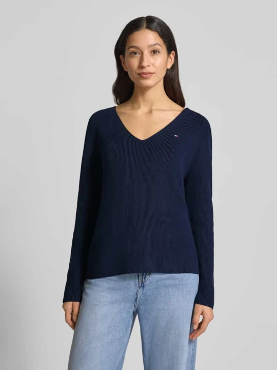 Zdjęcie produktu Sweter z dzianiny o kroju regular fit z czystej bawełny Tommy Hilfiger Granatowy