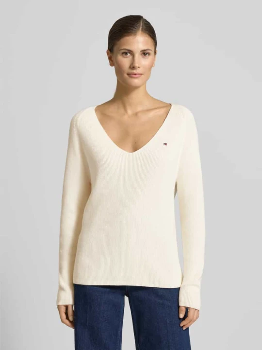 Zdjęcie produktu Sweter z dzianiny o kroju regular fit z czystej bawełny Tommy Hilfiger Écru