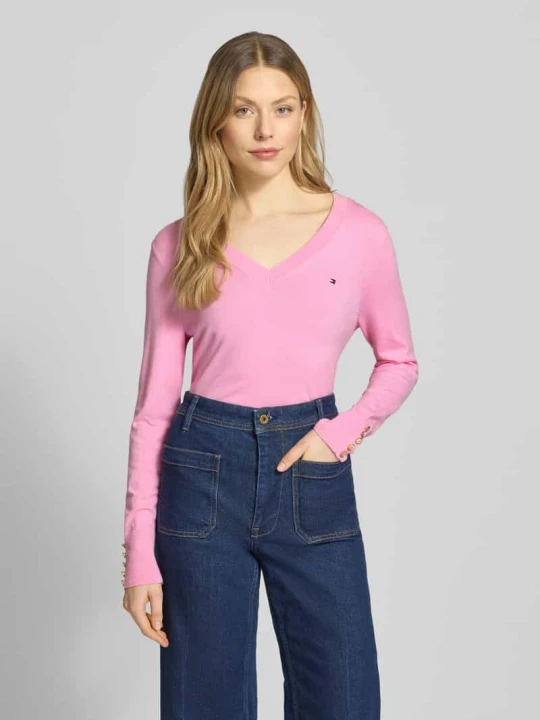 Zdjęcie produktu Sweter z dzianiny o kroju regular fit z mieszanki bawełny Tommy Hilfiger Jasnoróżowy