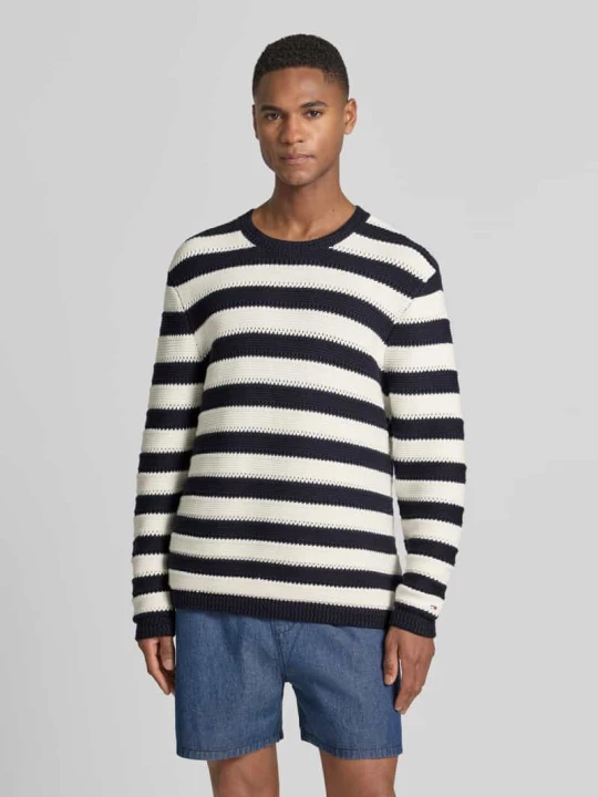 Zdjęcie produktu Sweter z dzianiny o kroju regular fit z czystej bawełny Tommy Hilfiger Ciemnoniebieski melanż