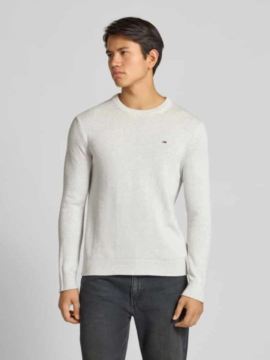 Zdjęcie produktu Sweter z dzianiny o kroju regular fit z czystej bawełny Tommy Jeans Jasnoszary melanż