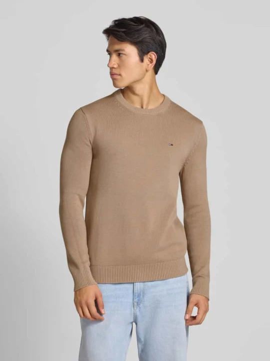 Zdjęcie produktu Sweter z dzianiny o kroju regular fit z czystej bawełny Tommy Jeans Beżowy