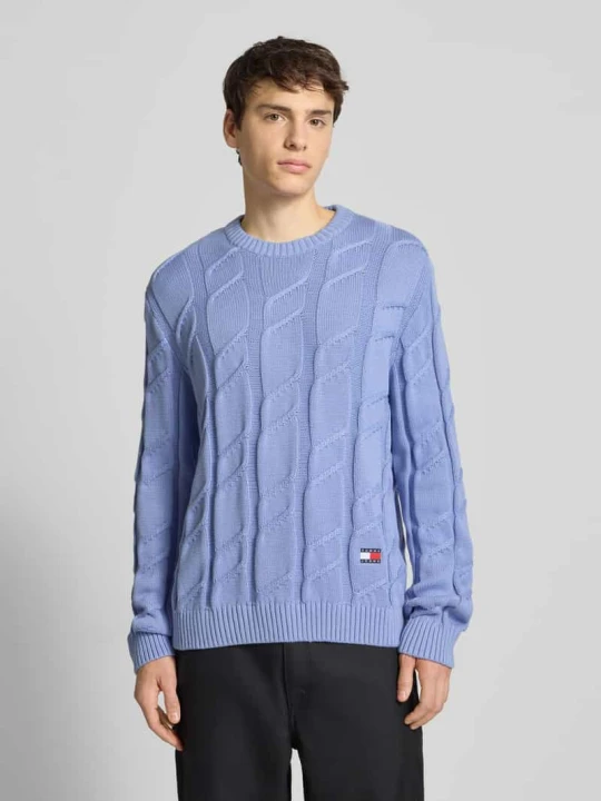 Zdjęcie produktu Sweter z dzianiny o kroju regular fit z czystej bawełny Tommy Jeans Jasnoniebieski