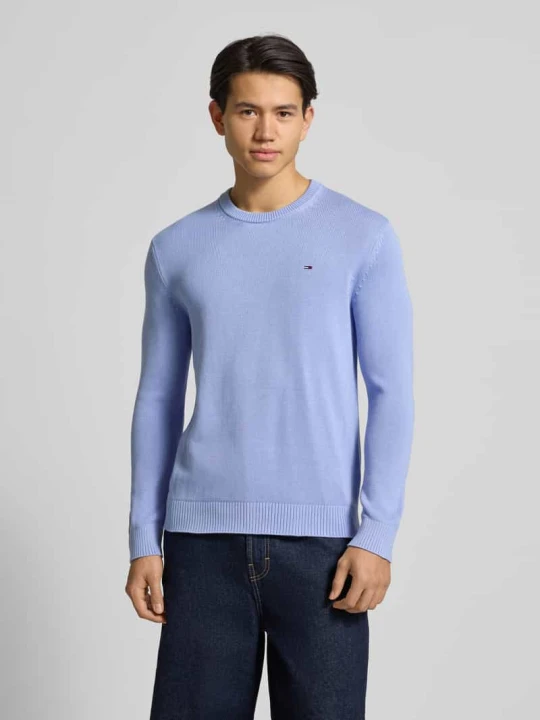 Zdjęcie produktu Sweter z dzianiny o kroju regular fit z czystej bawełny Tommy Jeans Jasnoniebieski