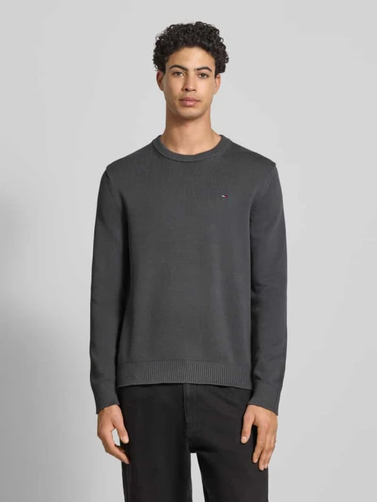 Zdjęcie produktu Sweter z dzianiny o kroju regular fit z czystej bawełny Tommy Jeans Antracytowy