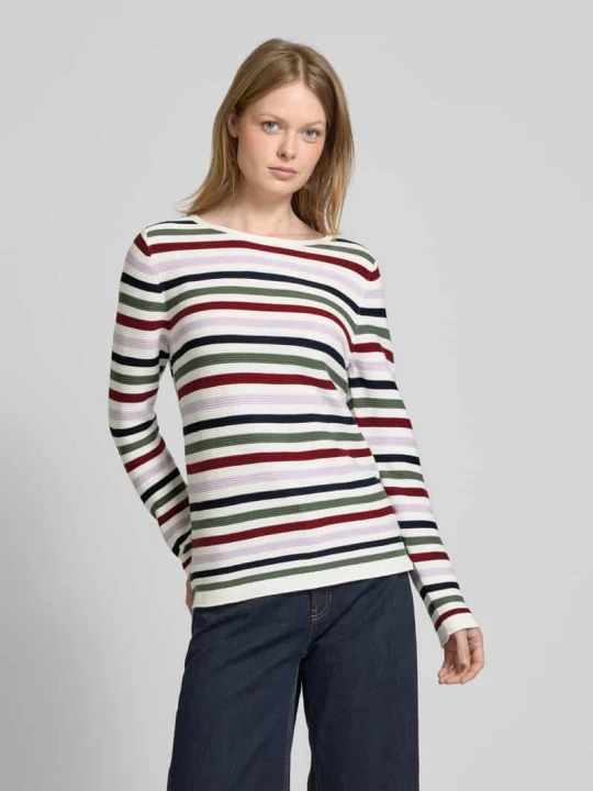 Zdjęcie produktu Sweter z dzianiny o kroju regular fit z czystej bawełny ze zrolowanymi wykończeniami Tom Tailor Zielony