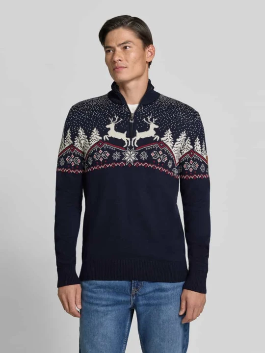 Zdjęcie produktu sweter z dzianiny o kroju regular fit z czystej wełny model 'Dale' Dale of Norway Granatowy