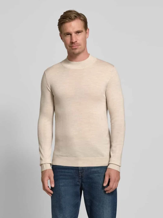 Zdjęcie produktu Sweter o kroju regular fit z dzianiny z czystej wełny merino model ‘TRAY’ Selected Homme Złamany biały