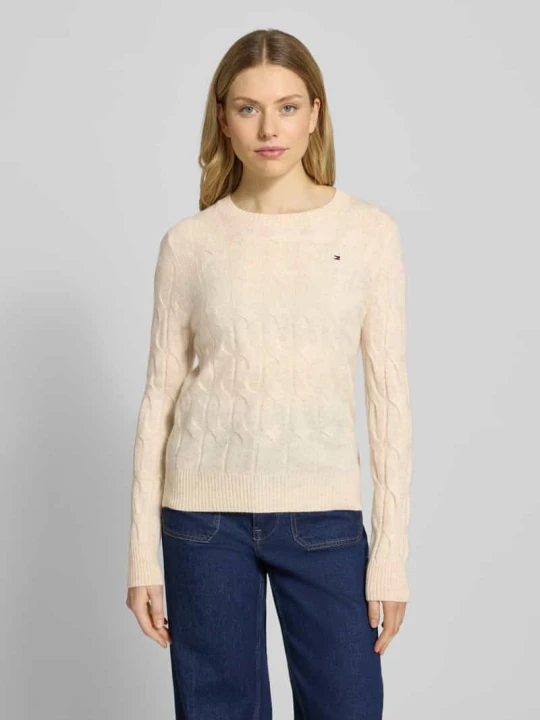 Zdjęcie produktu Sweter z dzianiny o kroju regular fit z czystej wełny Tommy Hilfiger Écru