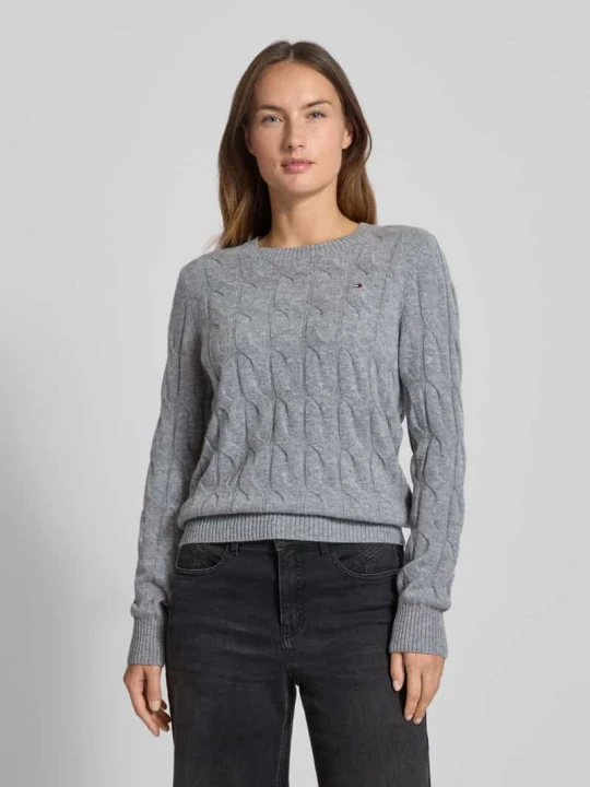 Zdjęcie produktu Sweter z dzianiny o kroju regular fit z czystej wełny Tommy Hilfiger Jasnoszary