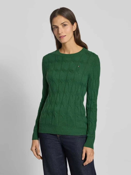 Zdjęcie produktu Sweter z dzianiny o kroju regular fit z czystej wełny Tommy Hilfiger Zielony