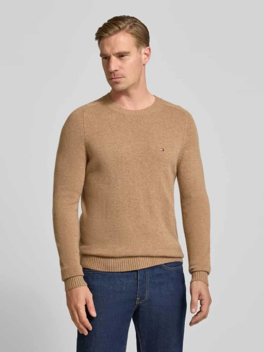 Zdjęcie produktu Sweter z dzianiny o kroju regular fit z delikatnej wełny Tommy Hilfiger Camel