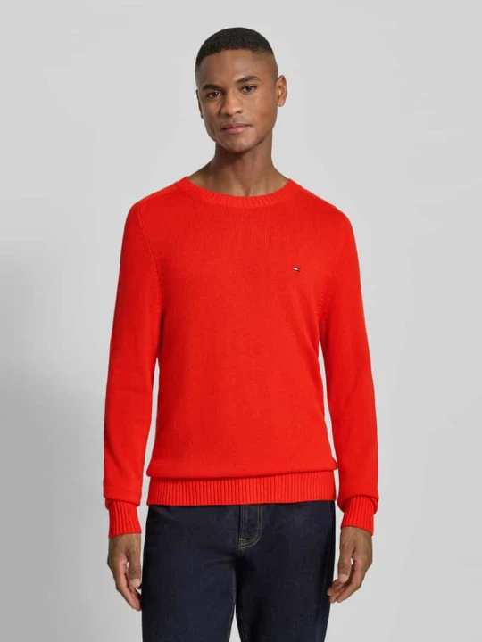 Zdjęcie produktu Sweter z dzianiny o kroju regular fit z delikatnej wełny Tommy Hilfiger Czerwony