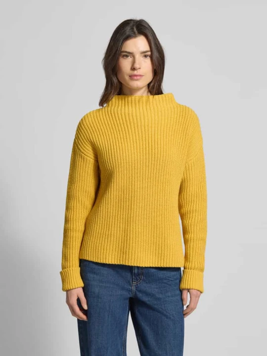 Zdjęcie produktu Sweter z dzianiny o kroju regular fit z dodatkiem bio-bawełny Model 'SELMA' Selected Żółty