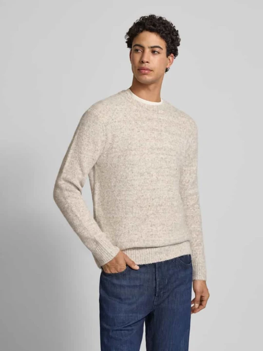 Zdjęcie produktu Sweter z dzianiny o kroju regular fit z dodatkiem wełny model ‘BAY’ Only & Sons Beżowy