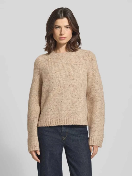 Zdjęcie produktu Sweter z dzianiny o kroju regular fit z dodatkiem wełny model ‘INGRID’ Vero Moda Piaskowy melanż