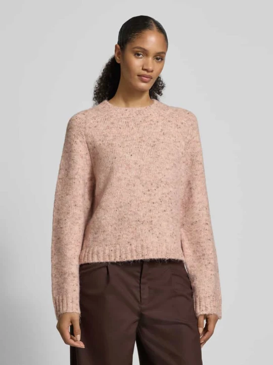 Zdjęcie produktu Sweter z dzianiny o kroju regular fit z dodatkiem wełny model ‘INGRID’ Vero Moda Jasnoróżowy melanż