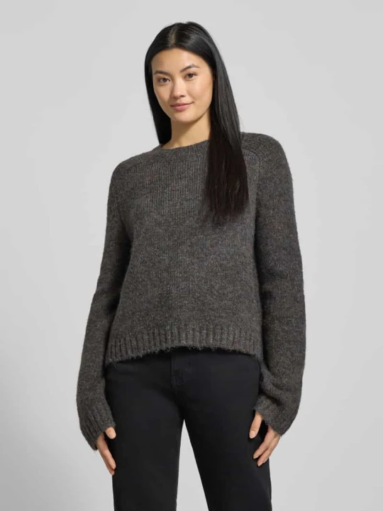 Zdjęcie produktu Sweter z dzianiny o kroju regular fit z dodatkiem wełny model ‘INGRID’ Vero Moda Ciemnoszary melanż