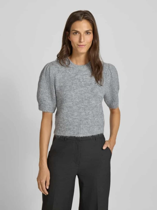 Zdjęcie produktu Sweter z dzianiny o kroju regular fit z dodatkiem wełny model ‘NOVAH’ Vero Moda Średnioszary