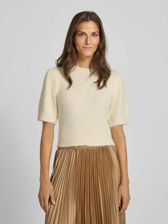 Zdjęcie produktu Sweter z dzianiny o kroju regular fit z dodatkiem wełny model ‘NOVAH’ Vero Moda Écru
