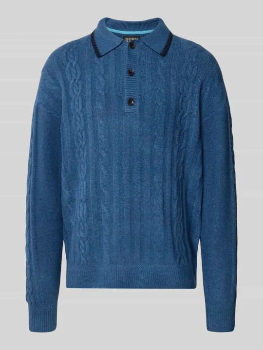 Zdjęcie produktu sweter z dzianiny o kroju regular fit z dodatkiem wełny Scotch & Soda Błękitny