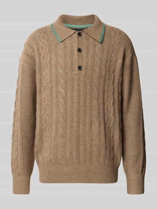Zdjęcie produktu sweter z dzianiny o kroju regular fit z dodatkiem wełny Scotch & Soda Średniobrązowy