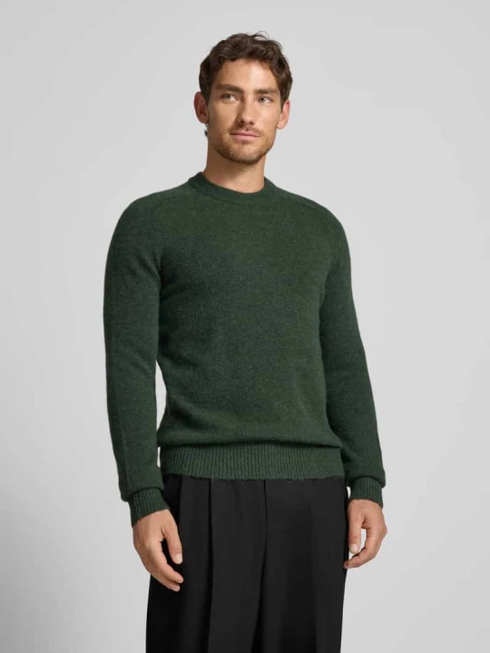 Zdjęcie produktu Sweter z dzianiny o kroju regular fit z dodatkiem wełny z alpaki model „RAI” Selected Homme Ciemnozielony