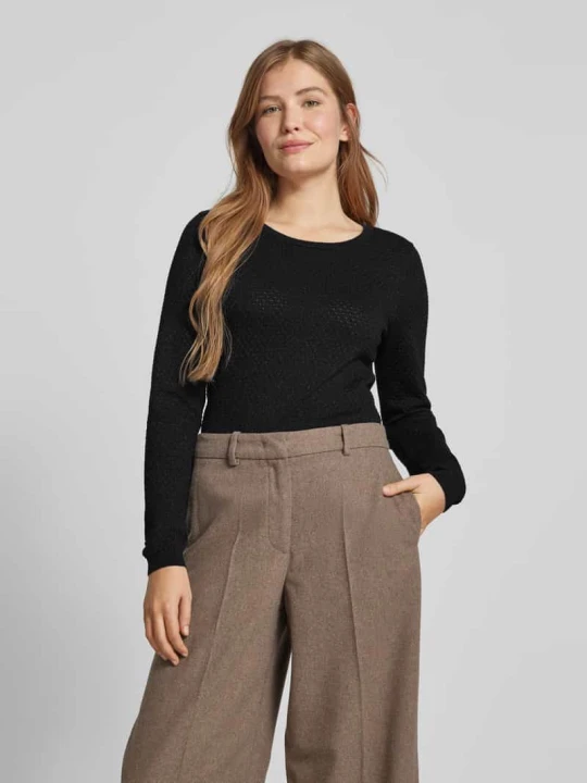Zdjęcie produktu Sweter z dzianiny o kroju regular fit z efektowną przędzą model ‘CARE SHINE’ Vero Moda Czarny