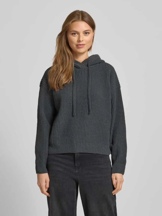 Zdjęcie produktu Sweter z dzianiny o kroju regular fit z kapturem model ‘NEAT’ Vero Moda Antracytowy