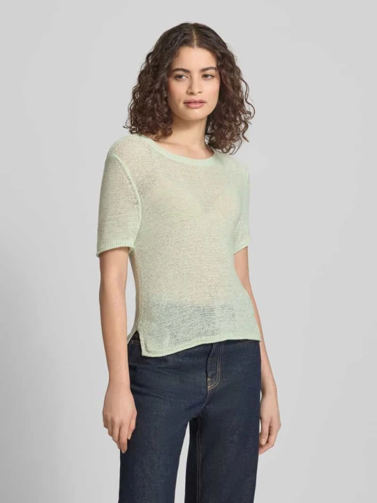 Zdjęcie produktu Sweter z dzianiny o kroju regular fit z krótkimi rękawami Model 'SUNNY' Only Jasnozielony