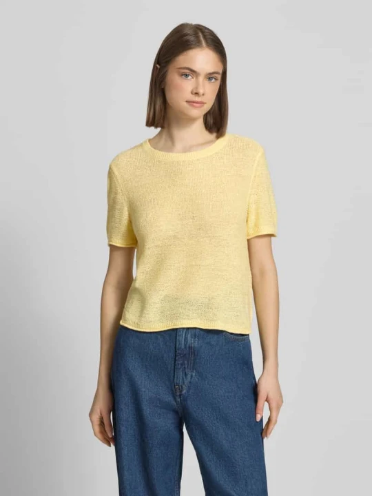 Zdjęcie produktu Sweter z dzianiny o kroju regular fit z krótkimi rękawami Model 'SUNNY' Only Żółty