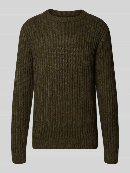 Zdjęcie produktu sweter z dzianiny o kroju regular fit z mieszanka bawełny model 'AXON' Jack&Jones Ciemnozielony