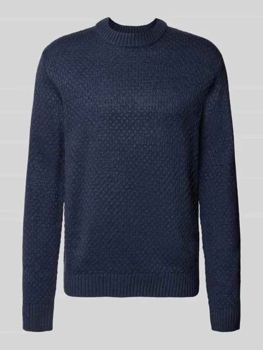 Zdjęcie produktu sweter z dzianiny o kroju regular fit z mieszanka bawełny model 'BLAKE' Jack&Jones Granatowy