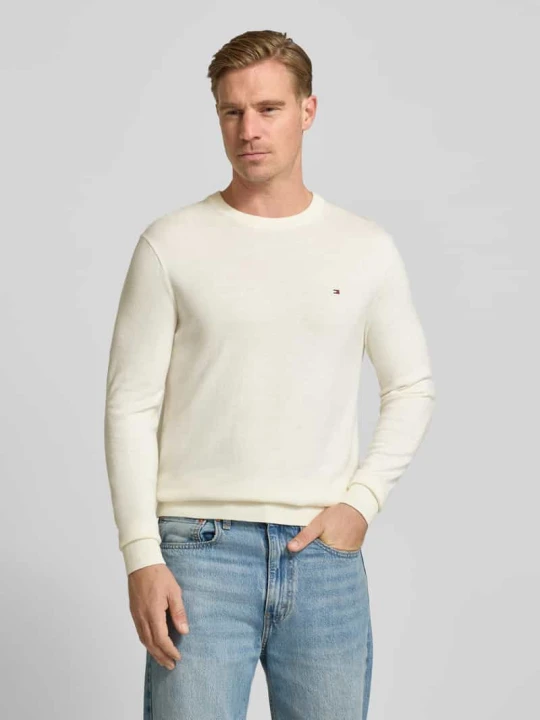 Zdjęcie produktu Sweter z dzianiny o kroju regular fit z mieszanki bawełny i kaszmiru Tommy Hilfiger Złamany biały