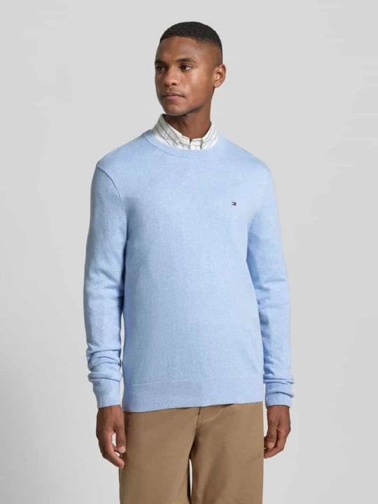 Zdjęcie produktu Sweter z dzianiny o kroju regular fit z mieszanki bawełny i kaszmiru Tommy Hilfiger Jasnoniebieski